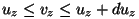$u_z\leq v_z\leq
u_z+du_z$