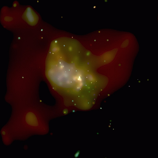Röntgensatelliidi Chandra pilk Linnutee keskmele: hele täpp pildi keskel 
on röntgenallikas Sagittarius A, mille sees asub ülisuur must auk (Baganoff jt.,MIT,CXO,NASA).