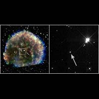 Hubble'i ja Chandra kosmoseteleskoopidega tehtud pildid Brahe supernoovast