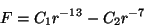 \begin{displaymath}F=C_1r^{-13}-C_2r^{-7}\end{displaymath}