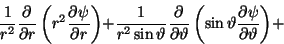 \begin{displaymath}{1\over{r^2}}{\partial{}\over{\partial{r}}}\left(r^2{\partial...
...^2}}}+{2m_e\over{\hbar^2}}
\left(E+{Ze^2\over r}\right)\psi=0.\end{displaymath}