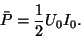 \begin{displaymath}\bar P={1\over 2}U_0I_0.\end{displaymath}