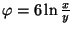 $\varphi=6\ln{x\over y}$