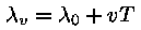 lambda_v = lambda_0 + v * T