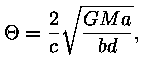Teeta = 2/c * ruutjuur (G * M * a / (b * d)),